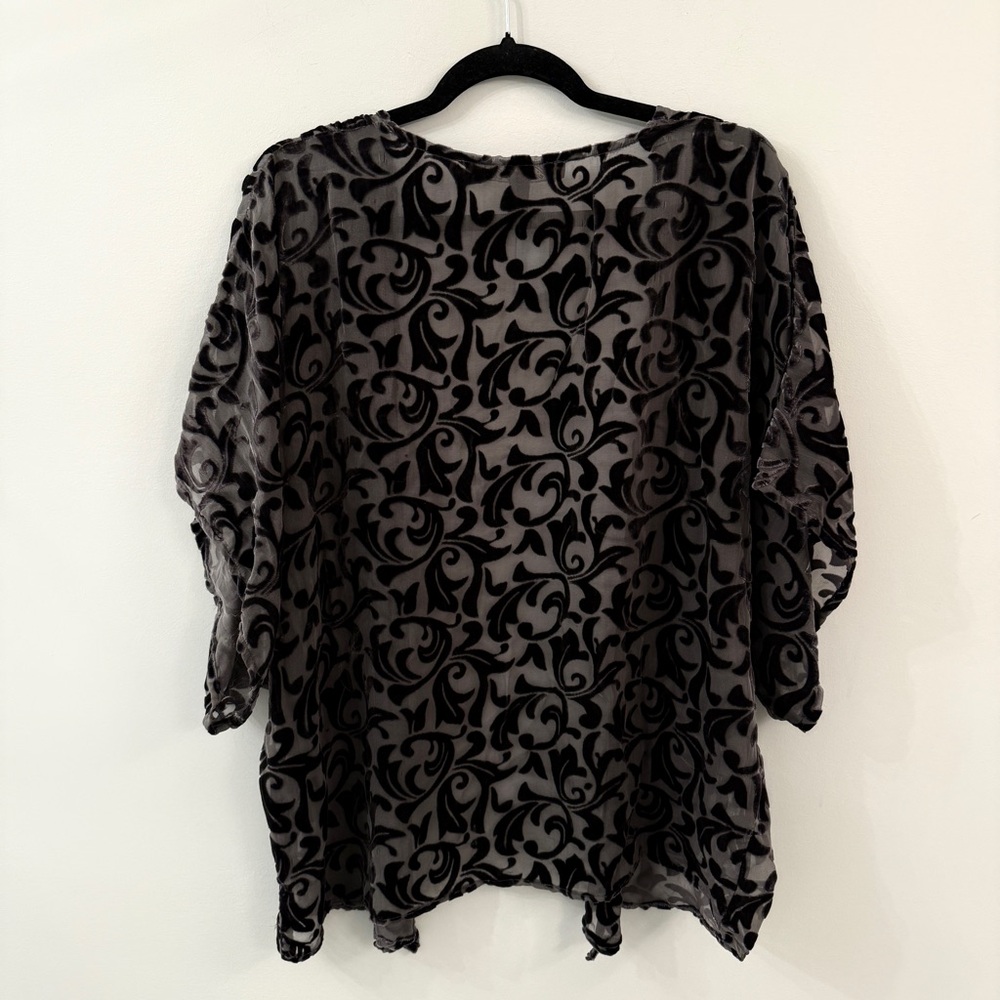 Olive Silk Sheer Kimono by Winter Kate - Picture 5 of 8